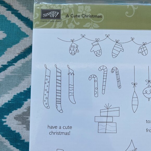 NEW Stampin' Up! A Cute Christmas Clear Mount Cling Stamps, Set of 9 Stamps - Picture 3 of 7